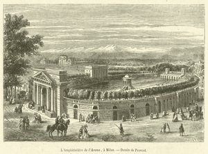 The Amphitheatre of the Arena, in Milan (engraving) by French School
