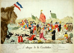 The Attack on the Constitution, pub. 1792 (hand-coloured engraving)