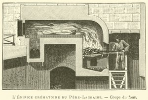The Crematorium of Pere-Lachaise, Section of the Furnace by French School