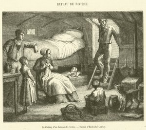 The Cabin of a Riverboat (engraving)