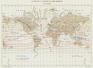 The Heat at the Surface of the Earth, Isothermal Lines by French School