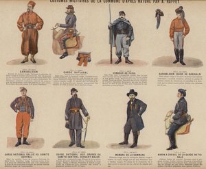 La Commune de Paris, Costumes Militaires De La Commune by A Raffet by French School