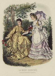 La Mode Illustree, two well-dressed women by French School