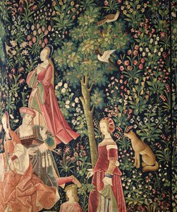 La Vie Seigneuriale: Young women and a fox, c.1500 by French School