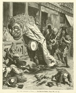 The Public Road in Tokyo (engraving) by French School