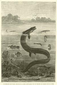 The Region of Paris During the Cretaceous Sea, End of the Reign of the Great Mosasaur by French School