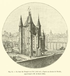 The Temple Tower in 1793, east side; after a drawing by Nicolle; belonging to Mr. de Saint-Albin by French School