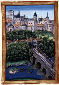 La Ville de Lyon - in Roman de Palamus, Tale of Lion by Simphorian-Champier by French School