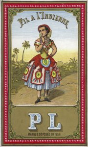 Label for Indian thread by French School