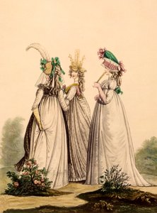 Ladies in Day wear - Modes Anglaises, 1795 by French School