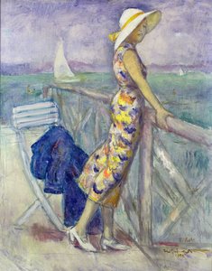 Lady by the Beach by French School