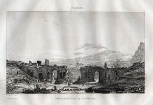 The Amphitheatre - Taormina - Sicily - Engraving from 
