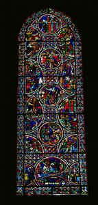 Lancet Window Depicting the Parable of the Good Samaritan