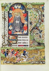 November; deer hunting, from the Hours of Marguerite d