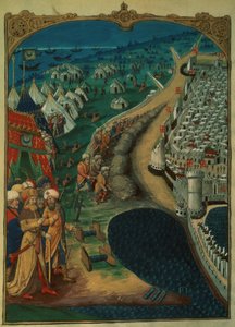 The Chief Advisor to Mohammed II, possibly Miseh Paleologue, directing the Turkish operations, c.1480, from A History of the Siege of Rhodes, by Guillaume Caoursin, 1483