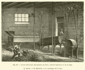 Mechanical Potato Washer, Followed by the Stone Separator and the Grater by French School