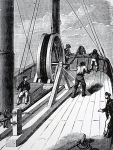 Laying telegraph cable