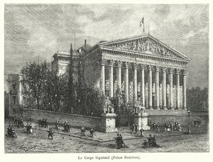 The Legislative Body, Palais Bourbon (engraving) by French School