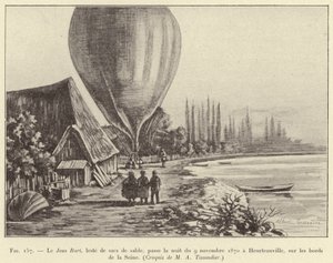 The Jean Bart, Ballasted with Sandbags, Spends the Night of November 9, 1870 at Heurteauville, on the Banks of the Seine by French School