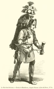 The Coconut Merchant (engraving) by French School