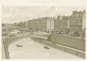 The Petit-Pont and Place du Petit-Pont, 1880 by French School