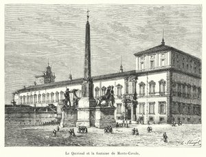 The Quirinal and the Monte Cavallo Fountain (engraving) by French School