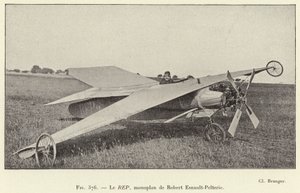 The REP, Monoplane by Robert Esnault-Pelterie (engraving) by French School
