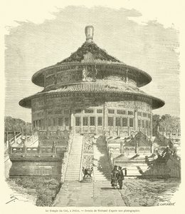 The Temple of Heaven, in Beijing (engraving) by French School