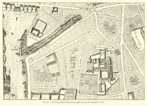 The Saint-Germain village, facsimile of the plan by Gomboust, 1652