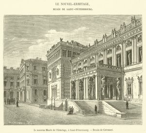 The New Hermitage Museum, in Saint Petersburg (engraving) by French School