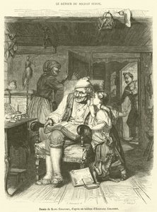 The Return of the Swiss Soldier (engraving) by French School