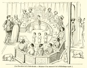 The Knights of the Round Table, Miniature from a manuscript of the Royal Library by French School
