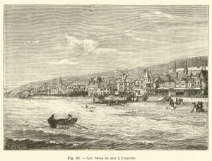 Sea Baths in Trouville (engraving) by French School