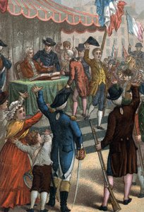 Les enrolements volontaires (in front of the theatre of Odeon, Paris), La Patrie en danger, 22 July 1792
