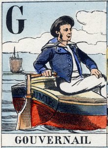 Letter G as Rudder. Navy Alphabet. Epinal Image, late 19th century by French School
