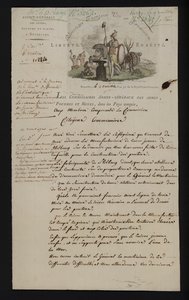 Letter from the Agence Generale des Armes, Poudres et Mines, Brussels, after southern Netherlands were annexed by France by French School