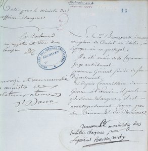 Letter of recommendation signed by Napoleon Bonaparte for his brother, Joseph, December 1795 by French School