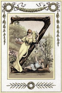 Letter Representing a Mother and Her Son, Late 19th Century (chromolithograph) by French School