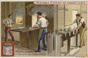 Liebig card featuring the glass industry