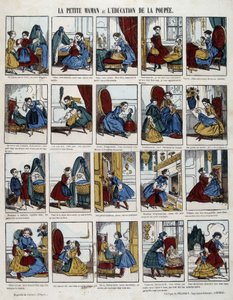 Little Mom “The Education of the Doll”. Image of Epinal, 19th century by French School