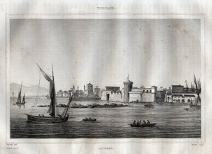 Livorno - Tuscany - Engraving from “Picturesque Italy” by M. de Norvins, Ch. Nodier 1834-1836