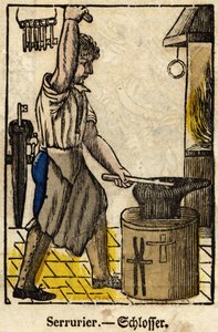 Locksmith; Series on trades, image of Epinal of the 19th century by French School