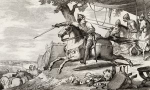 Lothair Leads His Army into Battle by French School