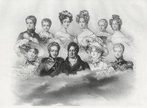 Louis-Philippe I and his family in 1830 by French School