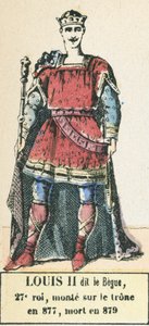 Louis II called the Stammerer, 27th King, ascended the throne in 877, died in 879 by French School