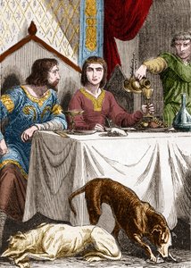 Louis VII the Young with his wife Eleanor of Aquitaine by French School