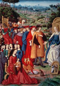 Louis XII, Cardinal Georges of Amboise (1462-1515), Anne of Brittany and Claude of France, from Remedies and Fortunes by Petrarch, 1503