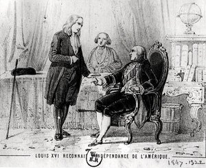 Louis XVI Recognising American Independence in 1783 by French School