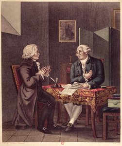 Louis XVI Reading his Last Will and Testament to Guillaume de Lamoignon de Malesherbes in the Temple, 25th December 1793 by French School