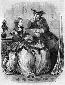 Louis XV and Madame de Pompadour, Jeanne Antoinette Poisson (1721-1764) (Marquise de Pompadour) - in Histoire de France by L.-P. Anquetil by French School